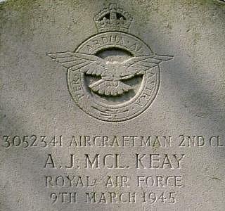 AJ McL Keay: Headstone