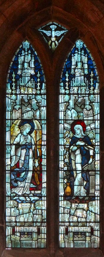 Two-light window in the north aisle dedicated to F.C.H. and H.S.H.